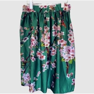 Choies, Green floral Skirt